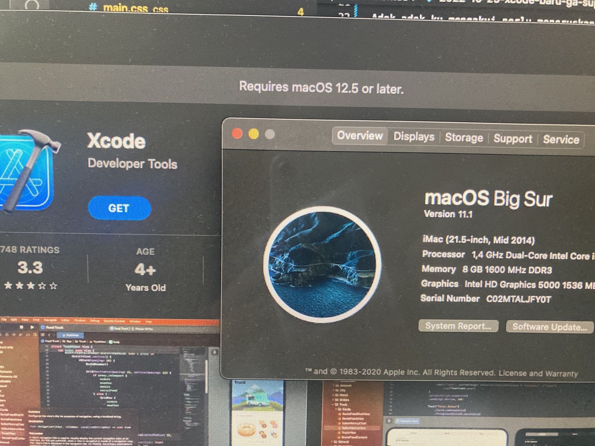 XCode needs a new macos and of course new mac