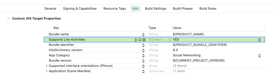 Support Live Activities